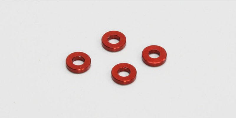 Kyosho 97042-15R - Aluminum Color (3x6.5x1.5mm/Red/4pcs)