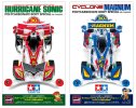 Tamiya 95603 + 95676 - Jr Hurricane Sonic & Cyclone Magnum Polycarbonate Body Special (AR Chassis) Fully Cowled Mini 4WD 30th Anniversary Combo Set