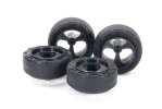 Tamiya 15541 - Jr Mini 4WD Low Friction Small Diameter 24mm Narrow Tires w/3-Spoke Carbon Wheels