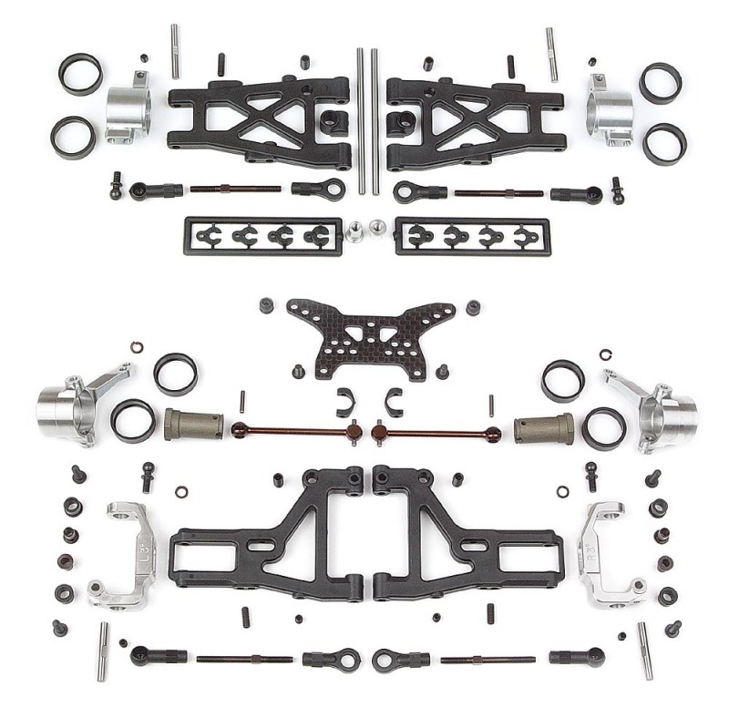 XRAY 300901 Aluminium minium C-Hub Suspension Option Set- Complete Front + Rear