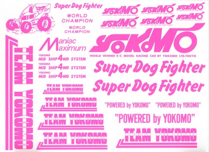 Yokomo ZC-D4PI Super Dog Fighter Decal (Pink)