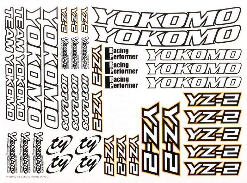 Yokomo ZC-YZ-2A Decal sheet for YZ-2