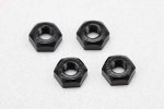 Yokomo ZC-N3APBKA M3 Aluminum plain nut (Black 4pcs)